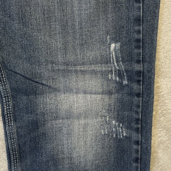 Yaso Brand Jeans Men 32 x 33 Blue Y2K Straight Distressed Studded Pockets Grunge - Picture 5 of 16